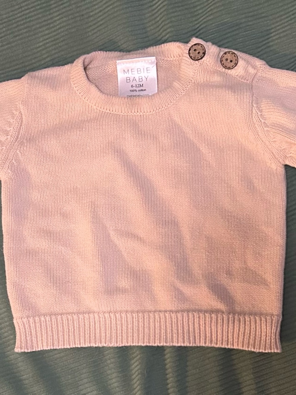 Mebie Baby Cream Knit Baby Sweater Top and bottoms